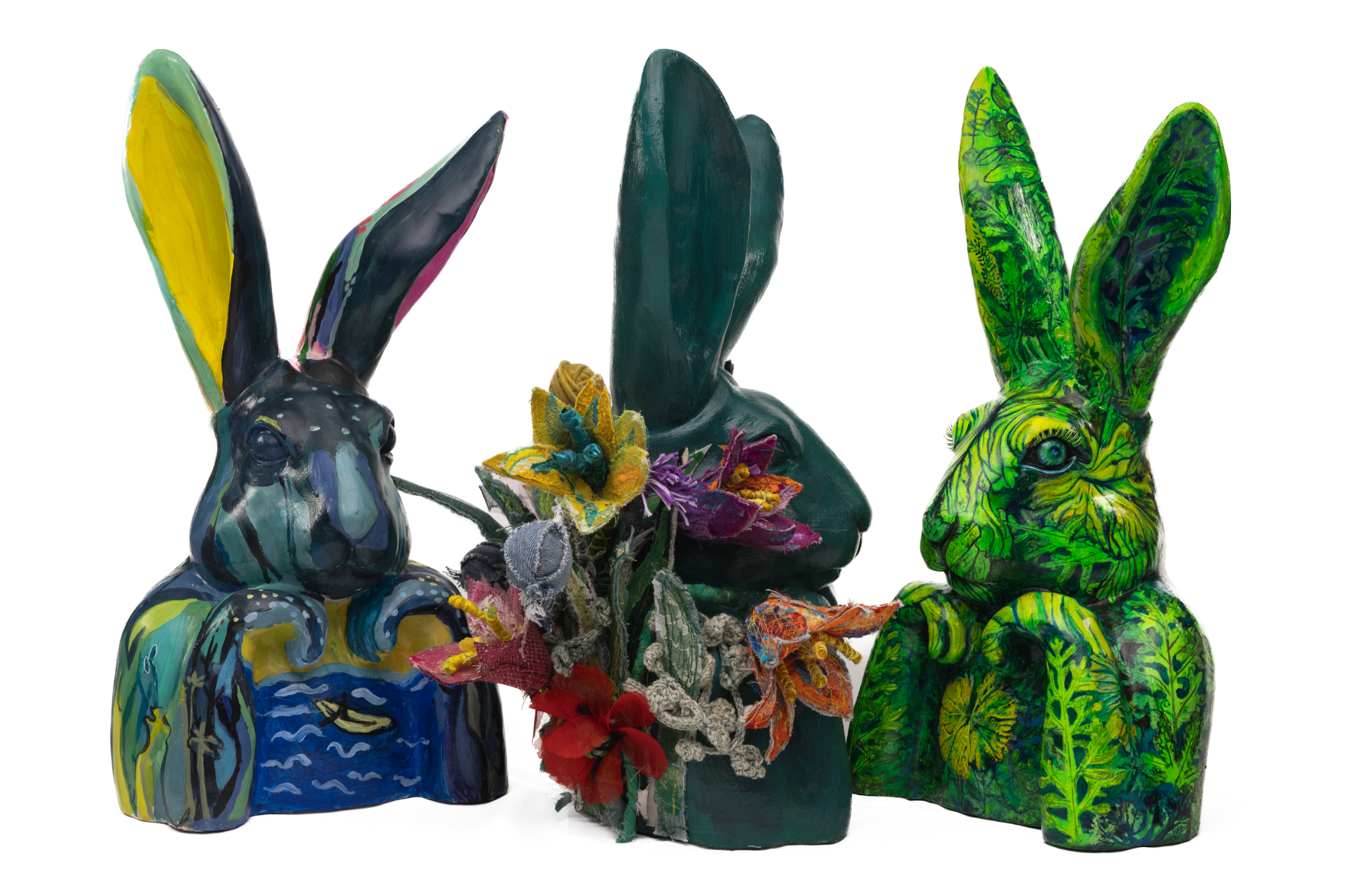 The Thinking Rabbit ceramic sculptures